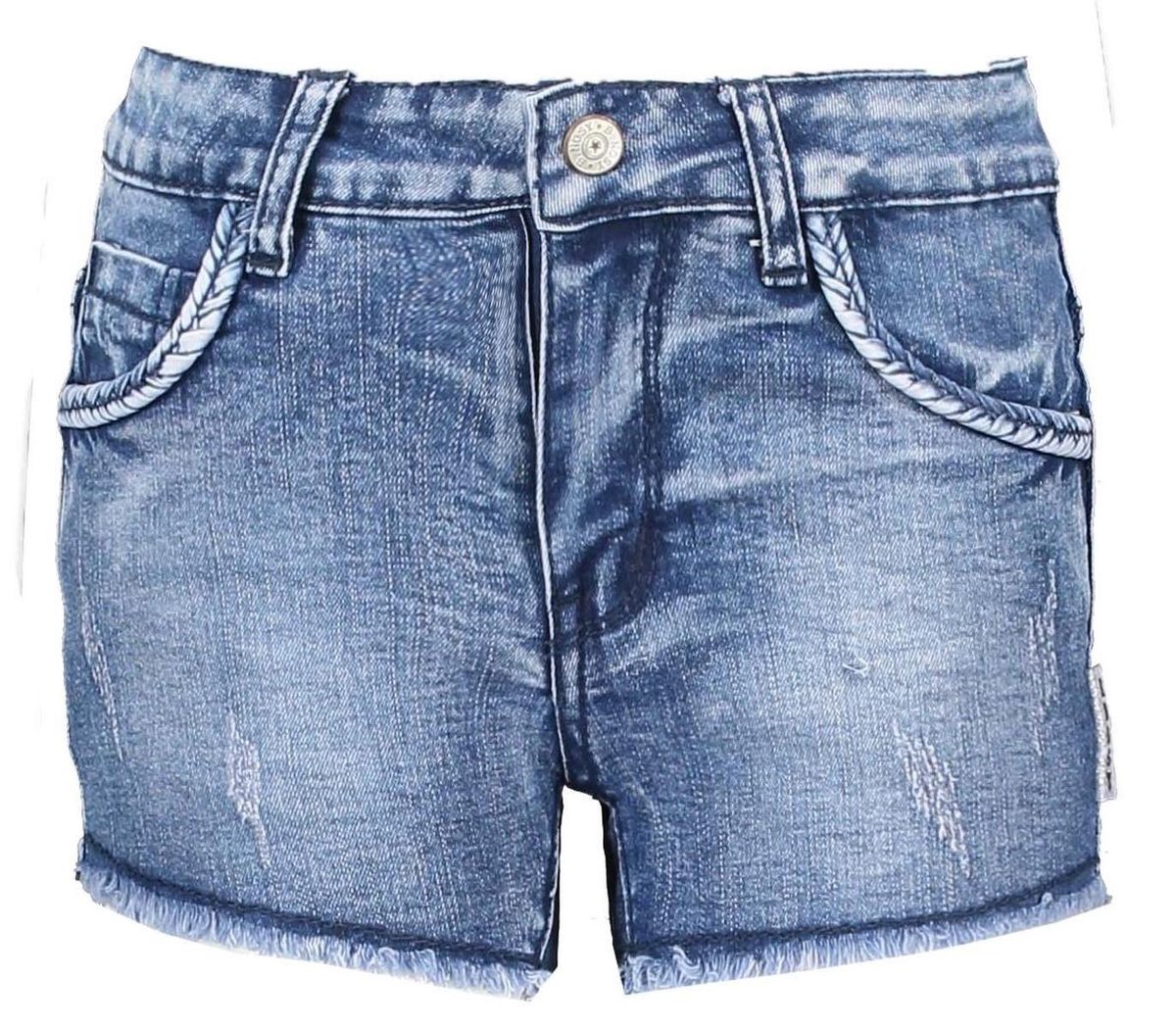 B-Nosy Meisjes korte broeken B-Nosy Girls denim shorts with raw edge fin  denim 122 | bol.com