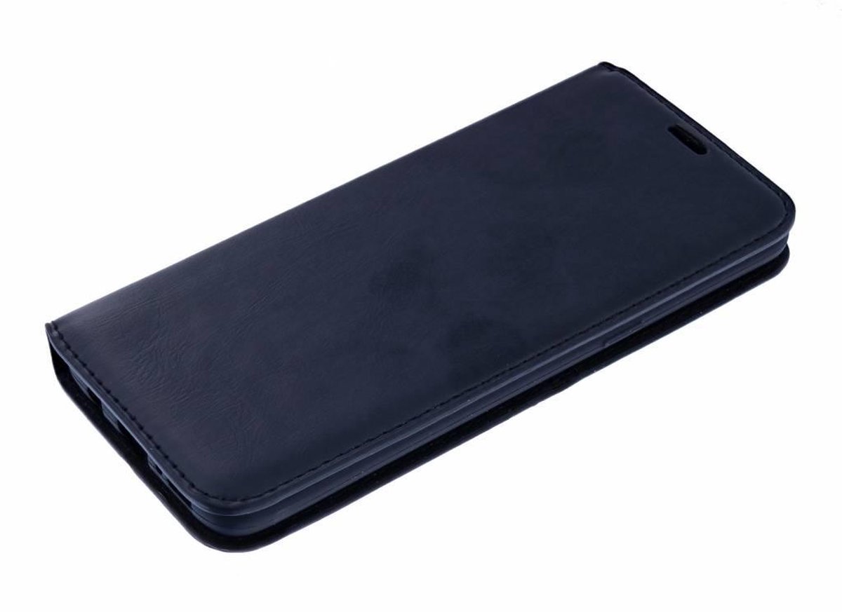 Ntech Luxe Zwart TPU / PU Leder Flip Cover met Magneetsluiting Geschikt voor Samsung Galaxy S10