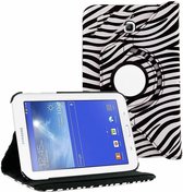Geschikt voor Samsung Galaxy Tab A 7.0 inch T280 / T285 Case met 360? draaistand cover hoesje Zebra / Zwart / Wit