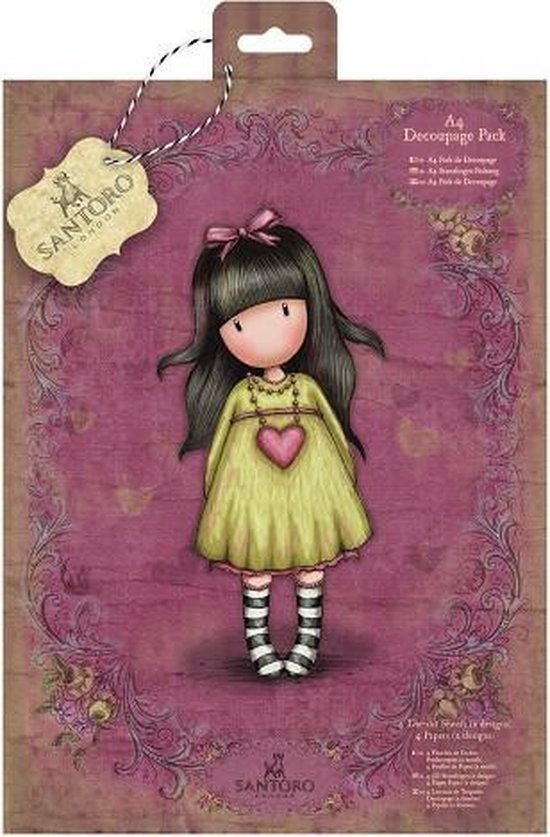 Gorjuss A4 Decoupage Pack Santoro Heartfelt (GOR 169123)