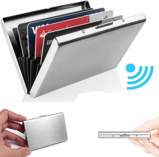 WiseGoods - RFID Kaartbeschermer Portemonnee - Creditcard Houder - Pasjeshouder - Pasjes Beschermer - Anti-Skim - Zilver