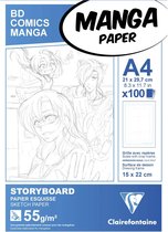 Clairefontaine Manga Paper – A4 storyboard papier – 6-voudige indeling