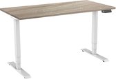 Zit-sta bureau elektrisch 2 motorig 160 x 80|Midden eiken |Wit frame