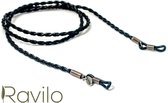 Ravilo® Brillenkoord - gevlochten - zwart - glasses cord - brillen accessoire