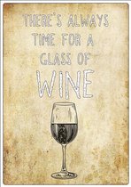 Spreukenbordje: There's always time for a glass of wine | Houten Tekstbord