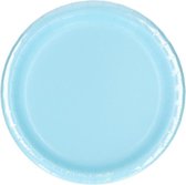 40x Assiettes en carton bleu clair 23 cm - Assiettes en carton jetables - Assiettes de fête - Décoration de table pour bébé douche