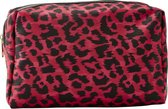 JJDK - Christina Toilettas L Roze Leopard Motief - Toilettassen