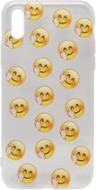 ADEL Siliconen Back Cover Softcase Hoesje Geschikt voor iPhone XS/X - Smileys Emoticons Middelvinger