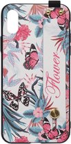 ADEL Siliconen Back Cover Softcase Hoesje Geschikt voor iPhone XS/X - Vlinders en Bloemen