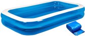 Opblaaszwembad - rechhoek - 305x183x50 cm - blauw - met deksel