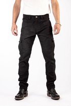 SMOKER Black Jack Slim Black Jeans de moto L32 / W38