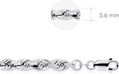 Gisser Jewels - Ketting - Koord met Karabijn Sluiting - 5.6mm Breed - Lengte 45cm - Gerhodineerd Zilver 925