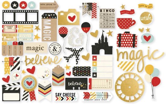 Foto: Simple stories say cheese ii bits pieces die cuts with gold accents say4329 