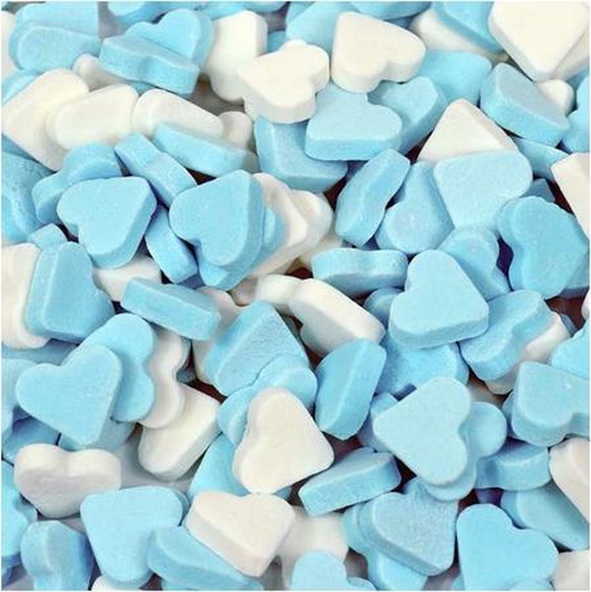 Fortuin vruchtenhartjes snoep blauw/wit - 1 kg - babyshower jongen