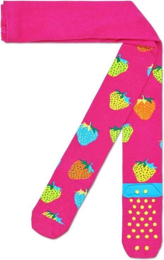 Justaucorps antidérapant pour enfants Happy Socks, collants fraise, taille 92