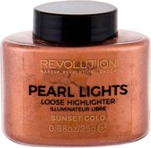 Makeup Revolution - Pearl Lights Loose Highlighter - Loose Brightener 25 G Sunset Gold