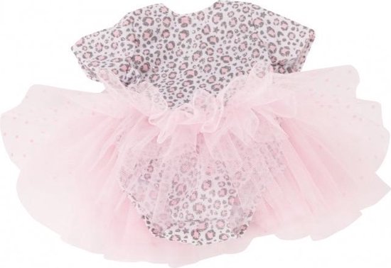 Götz poppenkleding voor pop van 33cm, balletpakje glitter tijgerprint en tule