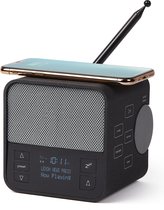 LEXON Oslo News DAB+ FM radio, speaker & draadloze mobiele lader grijs