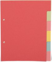 Pergamy tabs ft A5, perforation 2 trous, carton, couleurs pastel assorties, 6 onglets