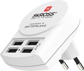Skross - Reisstekker Europa 4x USB (Front Connection)