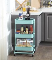 Nancy's Keuken Trolley Op Wieltjes Mint Groen - Keukentrolleys