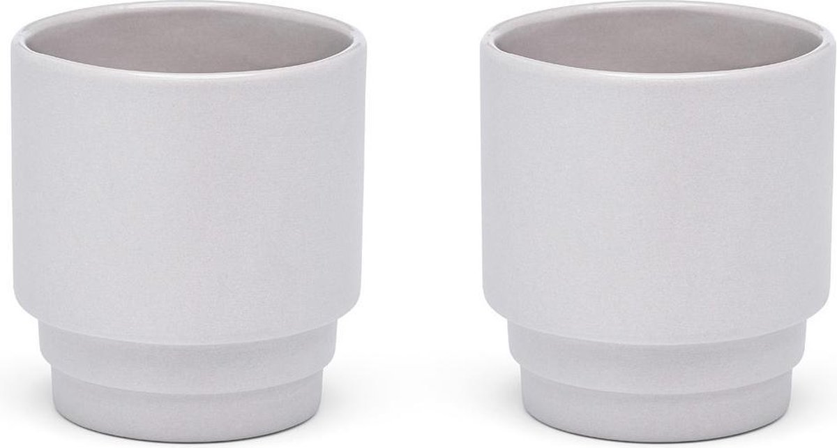 Puik Design - Monday espresso kopjes set van 2 – Porseleinen espresso kopjes – Design espressokopjes – Grijs