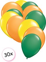 Ballonnen Geel, Groen & Oranje 30 stuks 27 cm