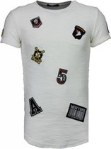 Exclusief Military Patches - T-Shirt - Wit