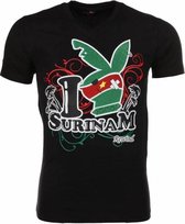 T-shirt - I Love Suriname - Zwart