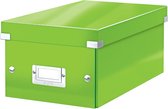 Leitz WOW Click & Store Opbergdoos met Deksel voor DVDs - Kartonnen Sorteerdoos voor Spullen - 20.6 x 35.2 Cm (BxD) - Ideaal voor Thuiswerkplek - Groen