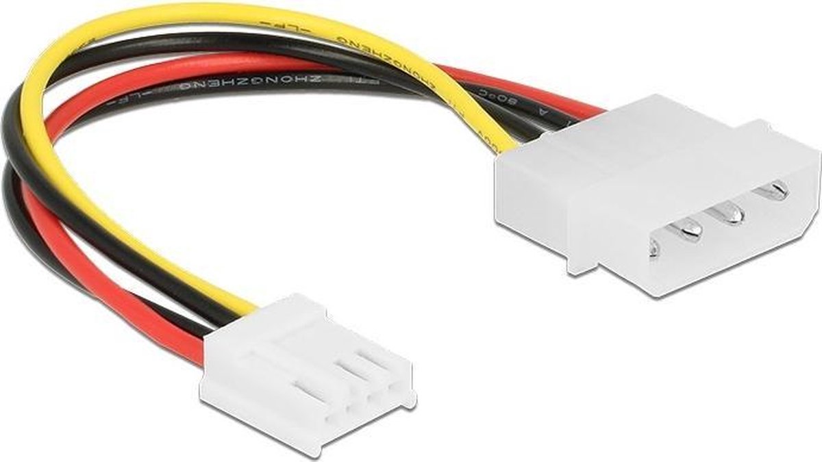 Molex (m) - Floppy (v) voedingskabel - 0,10 meter