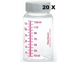 Sterifeed: Moedermelk bewaarfles (herbruikbare kwaliteit)  20 stuks 130 ml (plastic)