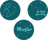 stickers Meester cadeaustickers sluitzegels 6 stuks