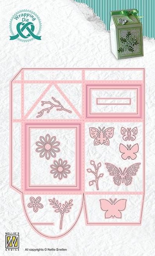 Nellie's Choice Snijmal – Bonbonbox Doosje 6x6x1,6 Cm – Wrapping Die Voor Pasen, Cadeauverpakking En DIY-projecten