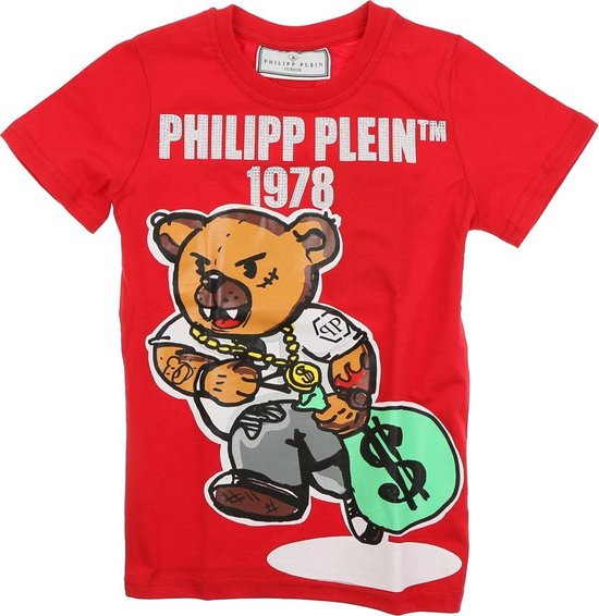 conservatief Ontdek snor Philipp Plein T-shirt Round Neck Ss Teddy Bear Red | bol.com