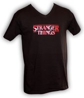 Zwart T-Shirt Stranger Things V-hals