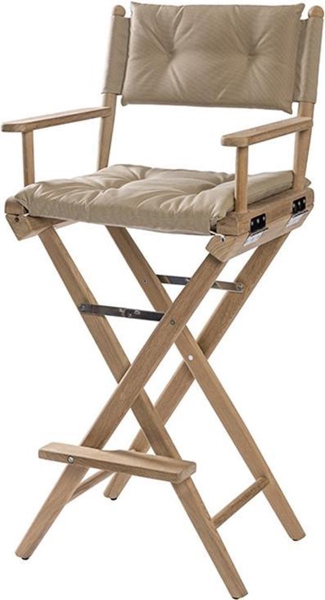 Stuurstoel Hoog Teak DeLuxe met Forza Beige kussenset (Geolied)