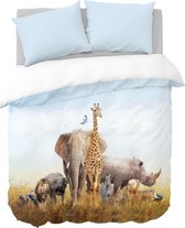 Y-NOT - Safari Animals - Dekbedovertrek - Microvezel - Tweepersoons - 200X200/220 cm - Multi