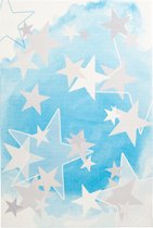 Modern kinderkamer-vloerkleed Stars - Blauw - 160x230 cm