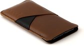 JACCET Galaxy Note 10 plus sleeve - Bruin volnerf leer met ruimte voor creditcards en/of briefgeld