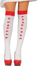 Witte Kousen Rode Strikjes 2st