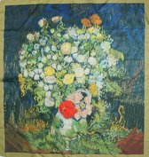 ThannaPhum kunst design sjaal 85 x 85 - mixed-flowers