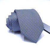 Zijden stropdassen - stropdas heren - ThannaPhum Blauw geblokte zijden stropdas