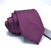 Zijden stropdassen - stropdas heren ThannaPhum Rood met blauwe stippen zijden stropdas