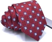 Zijden stropdassen - stropdas heren - ThannaPhum Rood geblokte zijden stropdas