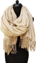 cashmere sjaal dames - cashmere sjaal heren - kasjmier sjaal - luxe sjaal - ThannaPhum luxe Cashmere sjaal - effen beige - 200 bij 70 cm