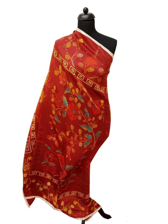 De vreemdeling woonadres Heerlijk ThannaPhum Luxe zijden sjaal met Chinees design 130 x 130 cm | bol.com