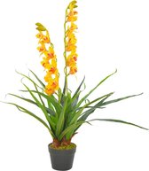 Kunstplant met pot orchidee 90 cm geel