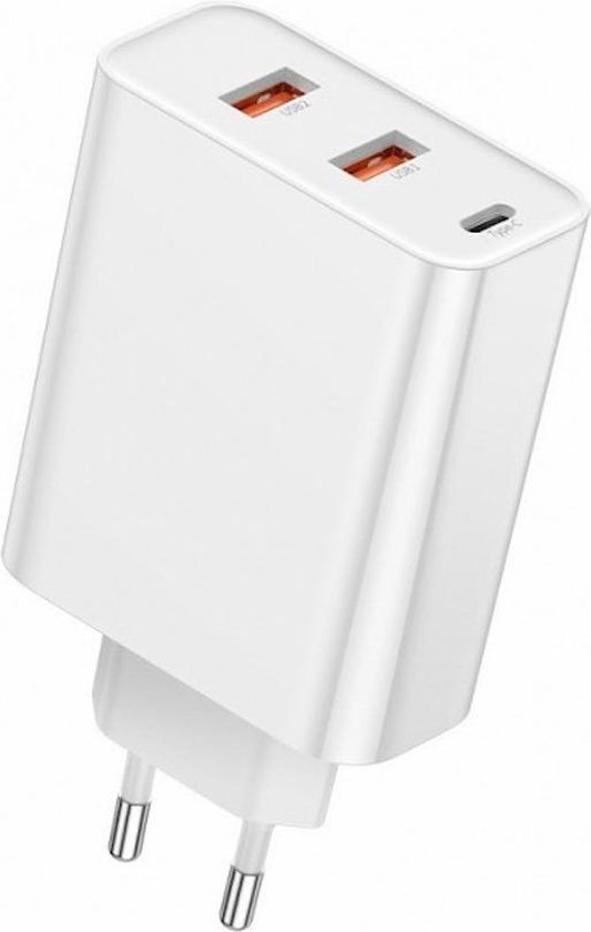 60W Oplader geschikt voor Apple iPhone/iPad en Samsung/Android met USB 3.0  + USB C PD... | bol.com