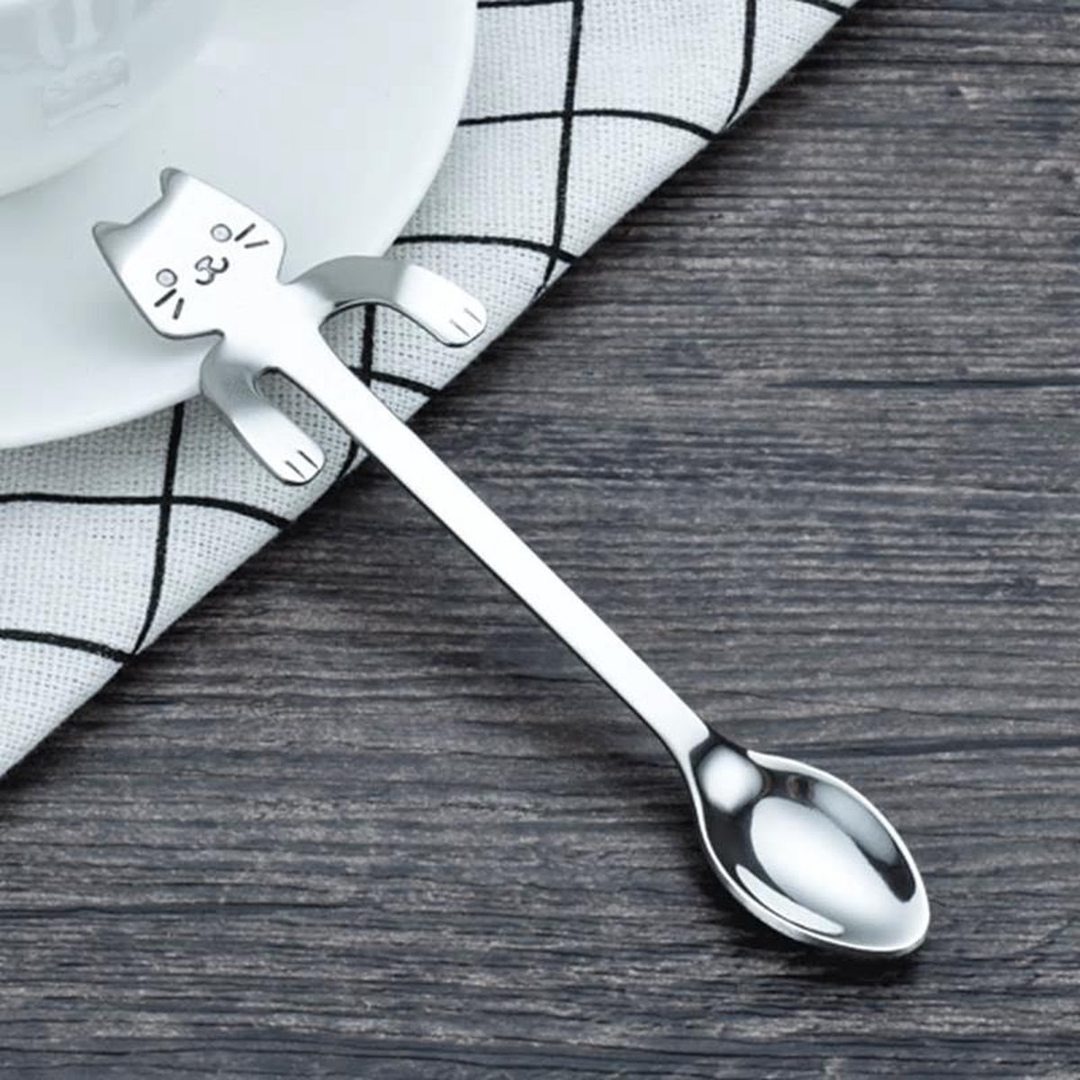 Hangende Kat Theelepel van Merkloos / Sans marque — cadeau in Koken & Dineren - foto 2